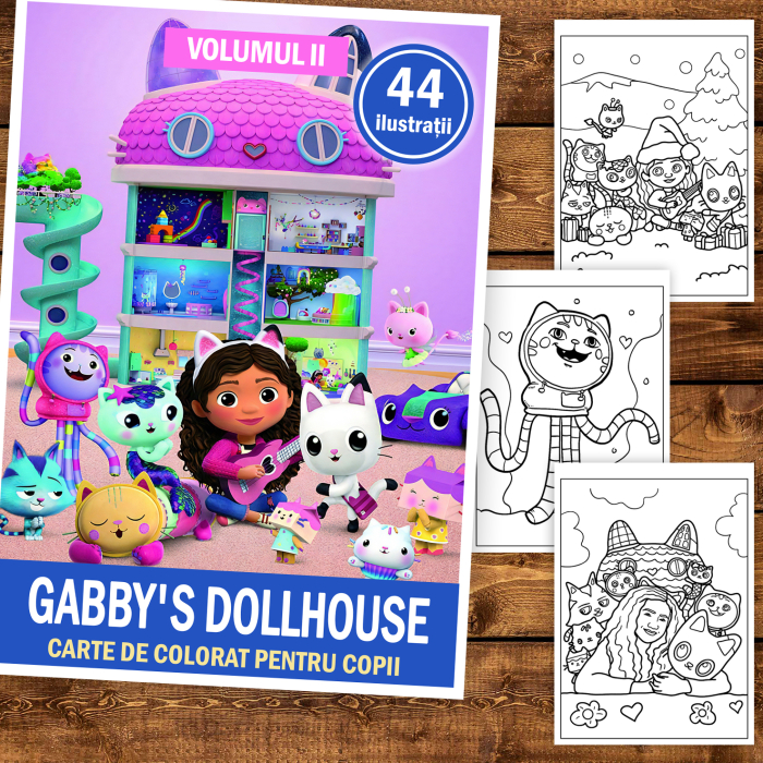 Carte de colorat pentru copii , 44 de ilustratii Gabby's Dollhouse - Volumul II, 88 pagini [2]