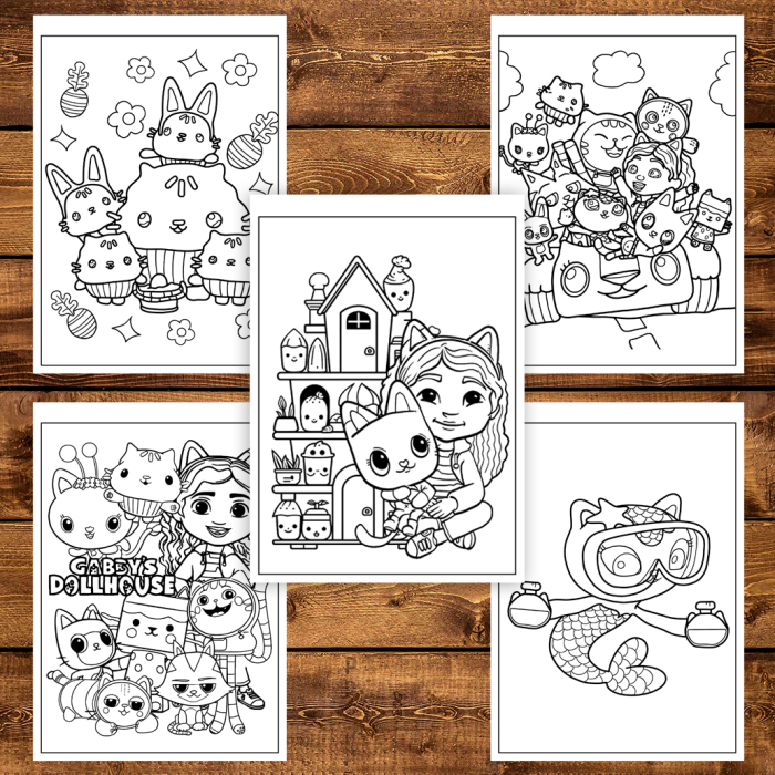 Carte de colorat pentru copii , 45 de ilustratii Gabby's Dollhouse - Volumul I, 90 pagini [5]