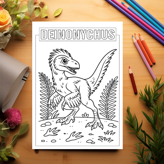 Carte de colorat pentru copii , 45 de ilustratii Invatam Dinozaurii - Volumul I, 96 pagini [3]