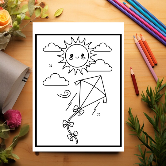 Carte de colorat pentru copii, 45 de ilustratii Vara, 96 pagini [3]