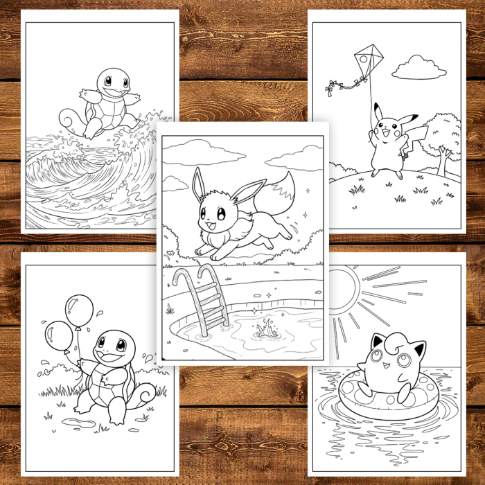 Carte de colorat pentru copii , 49 de ilustratii Lumea Pokemon, 106 pagini [4]