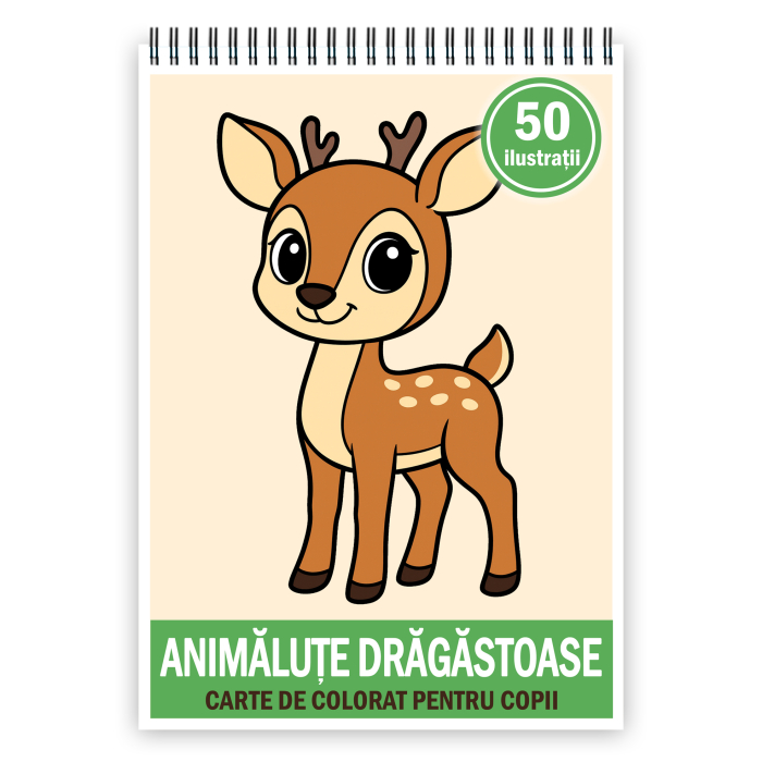 Carte de colorat pentru copii , 50 de ilustratii Animalute Dragastoase, 106 pagini [1]