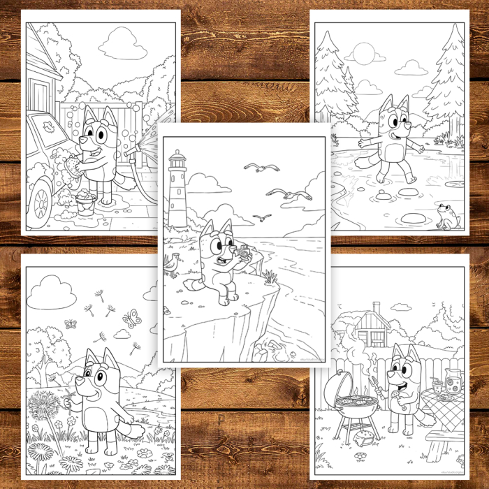 Carte de colorat pentru copii , 50 de ilustratii Aventurile lui Bluey, 106 pagini [5]