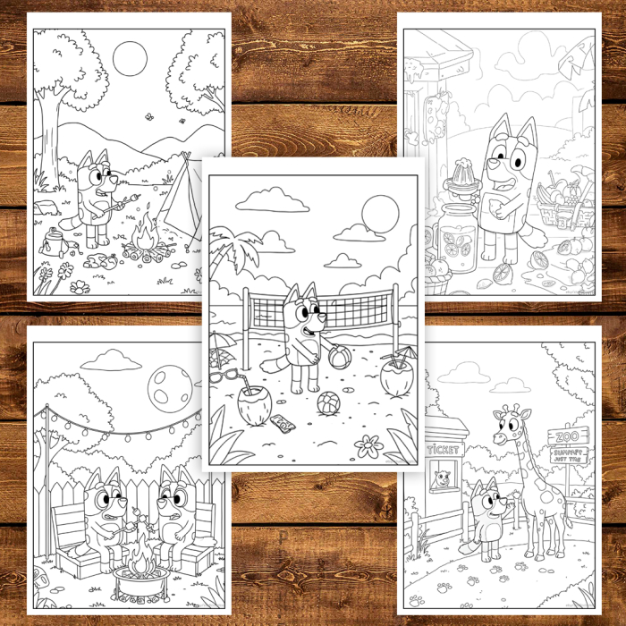 Carte de colorat pentru copii , 50 de ilustratii Aventurile lui Bluey, 106 pagini [4]