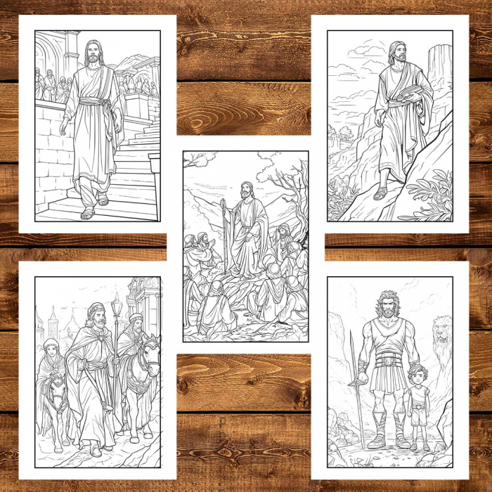Carte de colorat pentru copii, 50 de ilustratii Biblice - Volumul II, 106 pagini [6]
