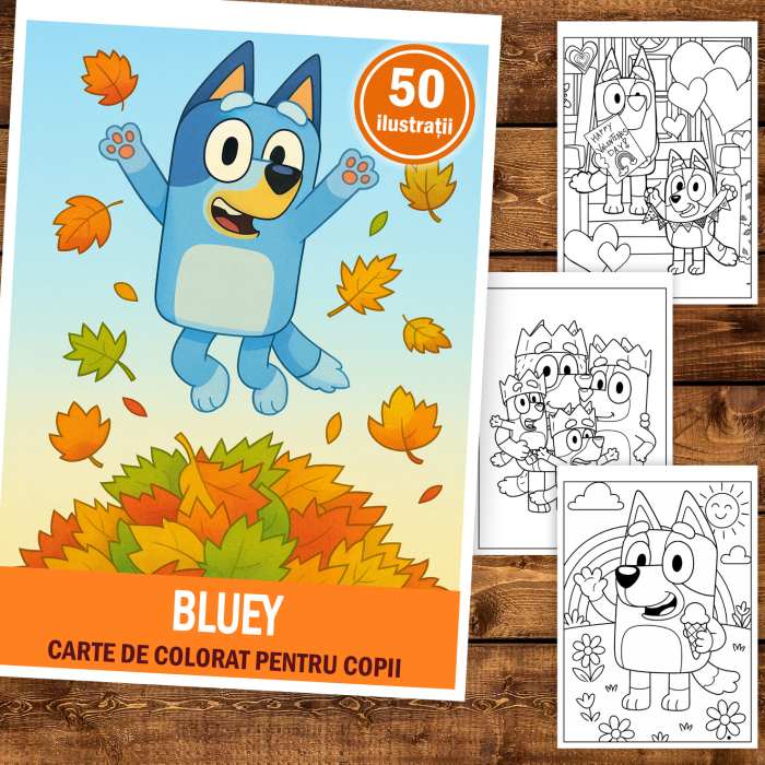 Carte de colorat pentru copii , 50 de ilustratii Bluey, 106 pagini [2]