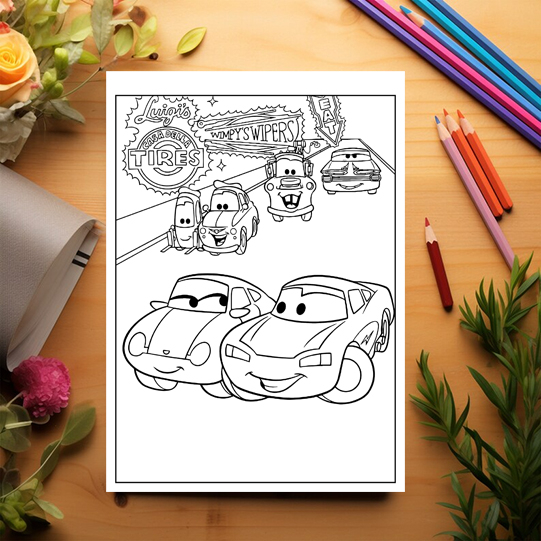 Carte de colorat pentru copii , 50 de ilustratii Cars, 106 pagini [3]