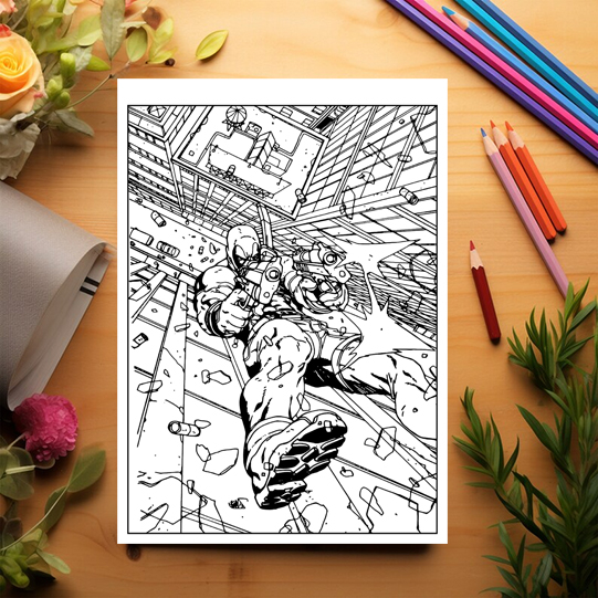 Carte de colorat pentru copii , 50 de ilustratii Deadpool, 106 pagini [3]