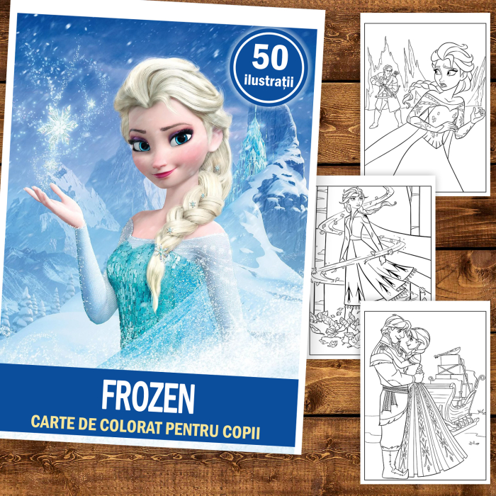 Carte de colorat pentru copii , 50 de ilustratii Frozen, 106 pagini [2]