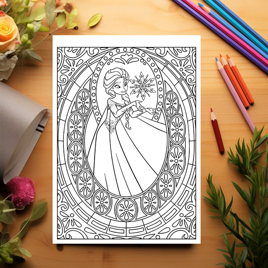 Carte de colorat pentru copii , 50 de ilustratii Frozen, 106 pagini [3]