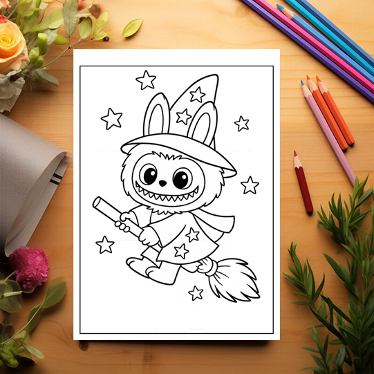 Carte de colorat pentru copii , 50 de ilustratii Labubu - Volumul II, 106 pagini [3]