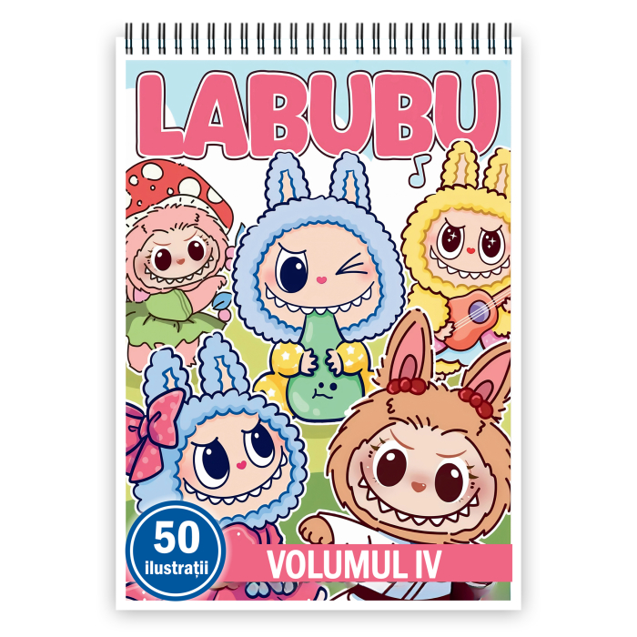 Carte de colorat pentru copii , 50 de ilustratii Labubu - Volumul IV, 106 pagini [1]