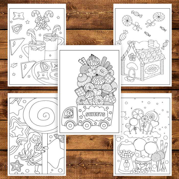 Carte de colorat pentru copii, 50 de ilustratii Lumea Dulcurilor, 106 pagini [5]