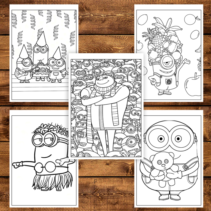 Carte de colorat pentru copii , 50 de ilustratii Minionii, 106 pagini [2]