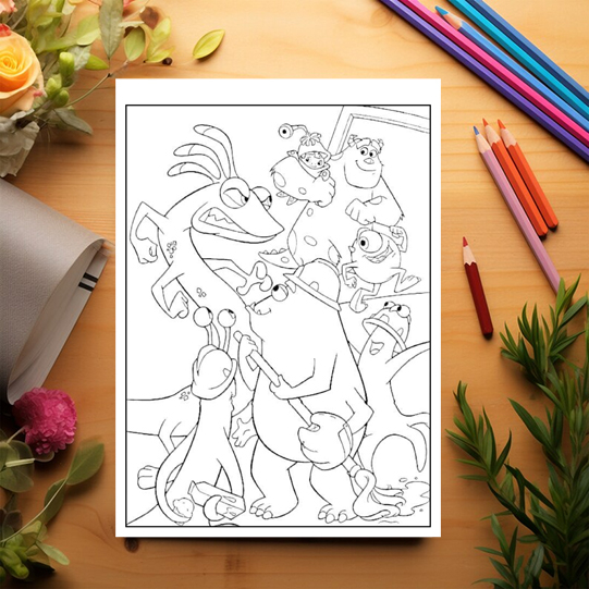 Carte de colorat pentru copii , 50 de ilustratii Monster INC, 106 pagini [3]