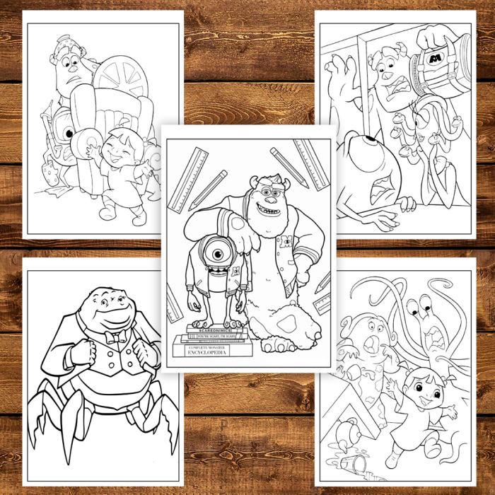 Carte de colorat pentru copii , 50 de ilustratii Monster INC, 106 pagini [5]