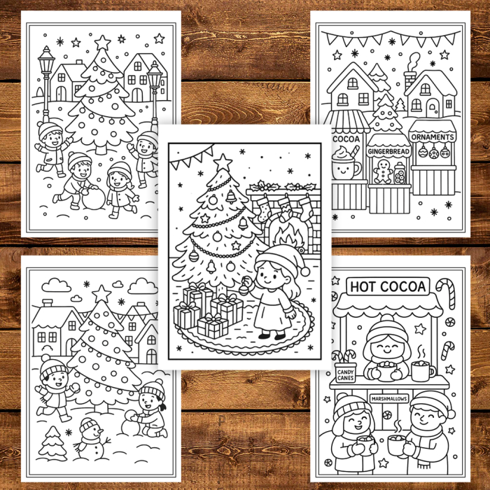 Carte de colorat pentru copii , 50 de ilustratii Noaptea de Craciun - Volumul Ii, 106 pagini [5]