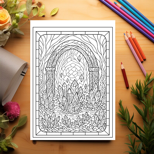 Carte de colorat pentru copii , 50 de ilustratii Padurea Fermecata, 106 pagini [3]