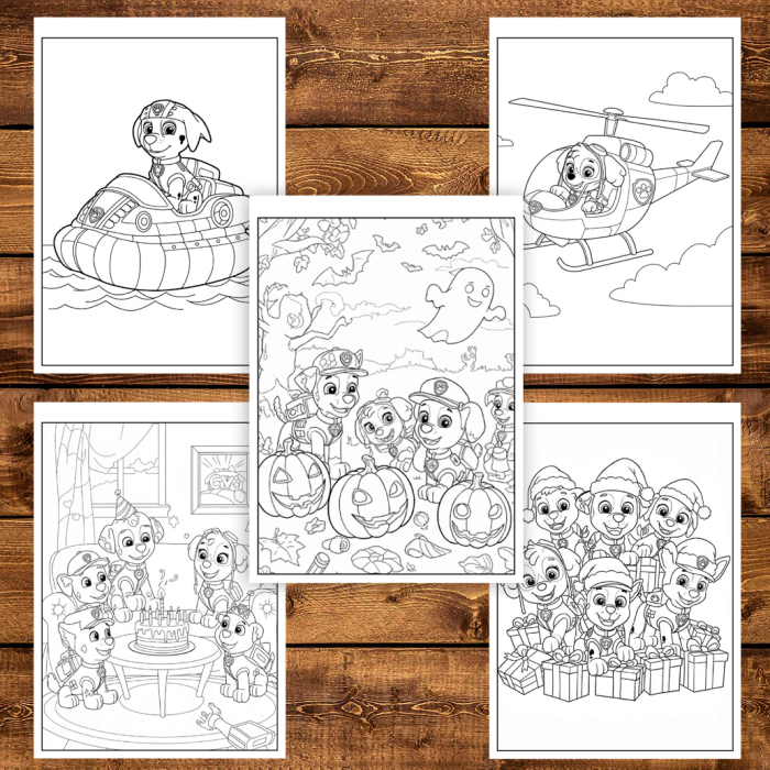 Carte de colorat pentru copii , 50 de ilustratii Paw Patrol - Volumul I, 106 pagini [4]