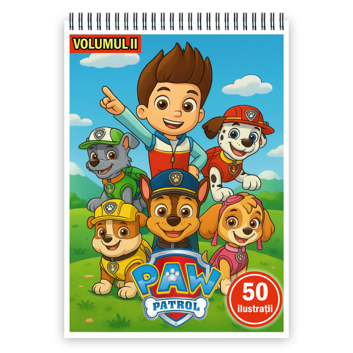 Carte de colorat pentru copii , 50 de ilustratii Paw Patrol - Volumul II, 106 pagini [1]