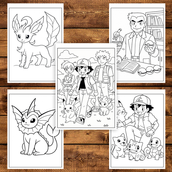 Carte de colorat pentru copii , 50 de ilustratii Pokemon - Volumul IV, 106 pagini [4]