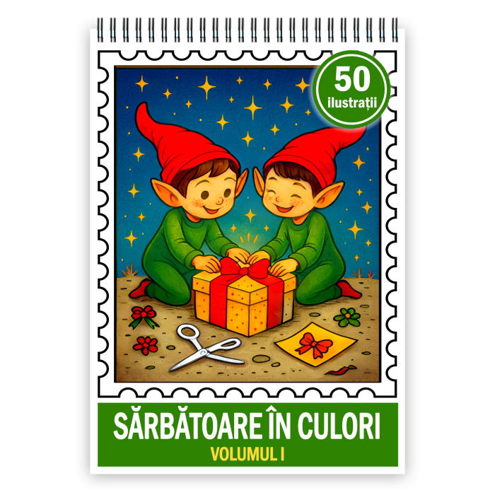 Carte de colorat pentru copii , 50 de ilustratii Sarbatoare in Culori - Volumul I, 106 pagini [1]