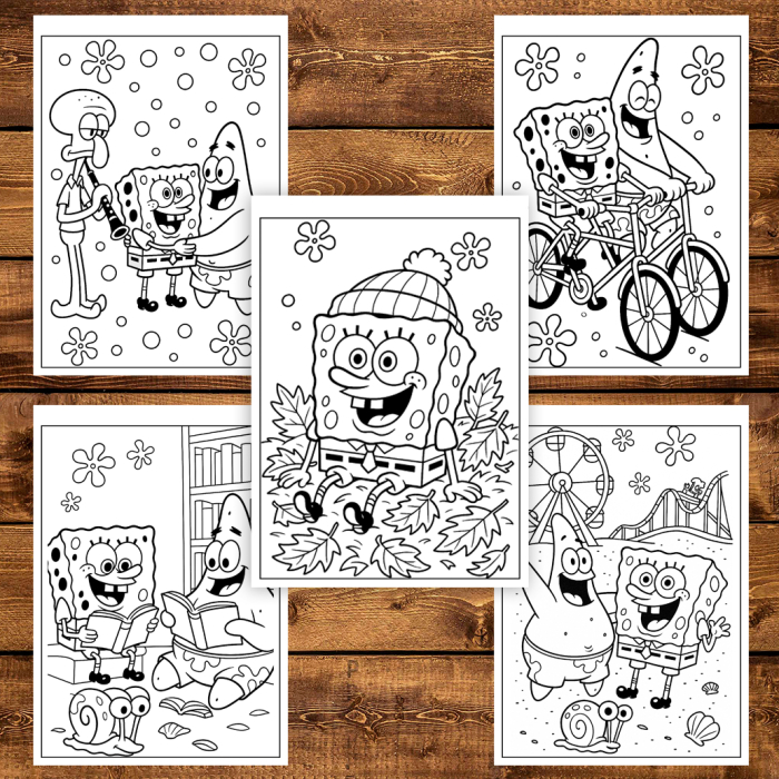 Carte de colorat pentru copii , 50 de ilustratii Spongebob, 106 pagini [4]