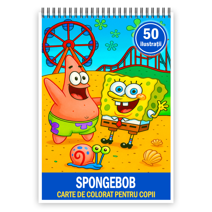 Carte de colorat pentru copii , 50 de ilustratii Spongebob, 106 pagini [1]