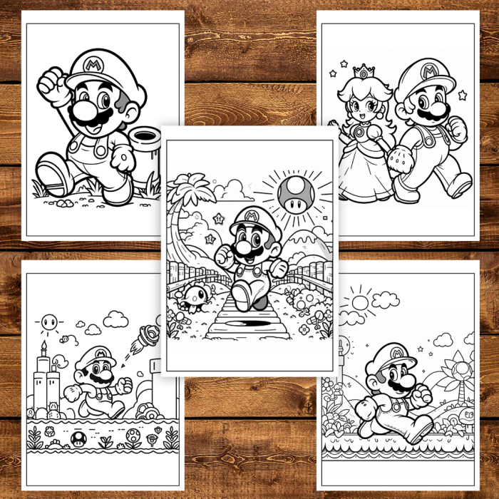 Carte de colorat pentru copii , 50 de ilustratii Super Mario, 106 pagini [4]