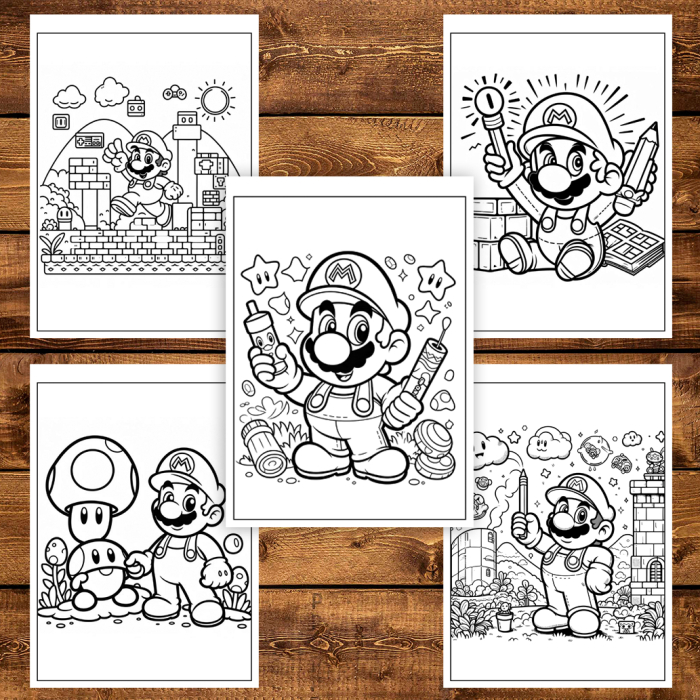 Carte de colorat pentru copii , 50 de ilustratii Super Mario, 106 pagini [5]