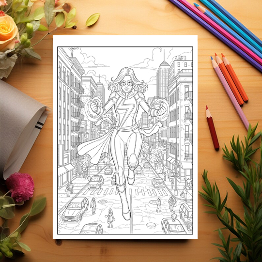 Carte de colorat pentru copii, 50 de ilustratii Supereroi - Volumul III, 106 pagini [3]