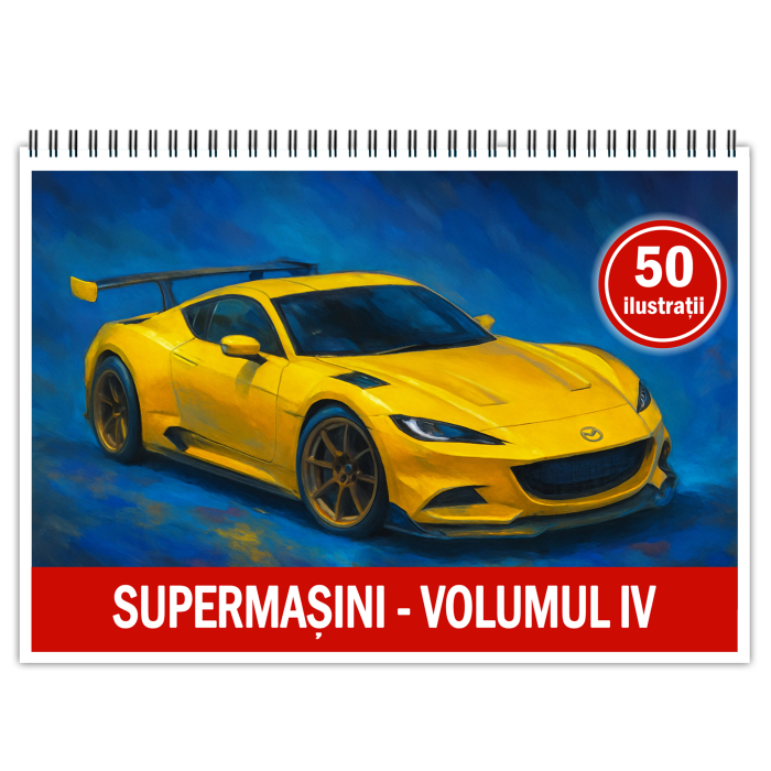 Carte de colorat pentru copii , 50 de ilustratii Supermasini - Volumul IV, 106 pagini [1]