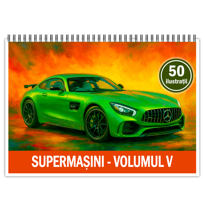Carte de colorat pentru copii , 50 de ilustratii Supermasini - Volumul V, 106 pagini [1]