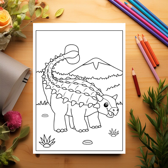 Carte de colorat pentru copii, 50 de ilustratii Taramul Dinozaurilor, 106 pagini [3]