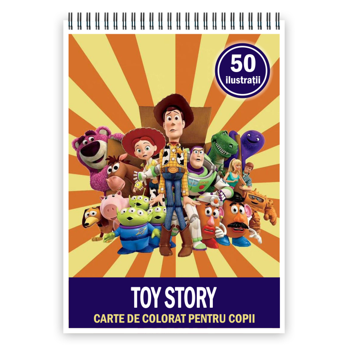Carte de colorat pentru copii , 50 de ilustratii Toy Story, 106 pagini [1]