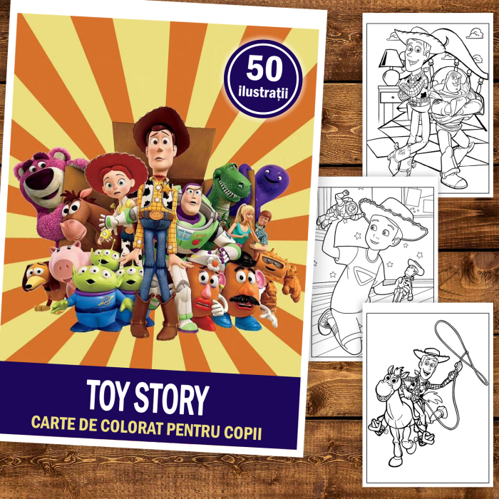 Carte de colorat pentru copii , 50 de ilustratii Toy Story, 106 pagini [2]
