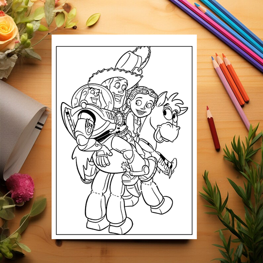 Carte de colorat pentru copii , 50 de ilustratii Toy Story, 106 pagini [3]