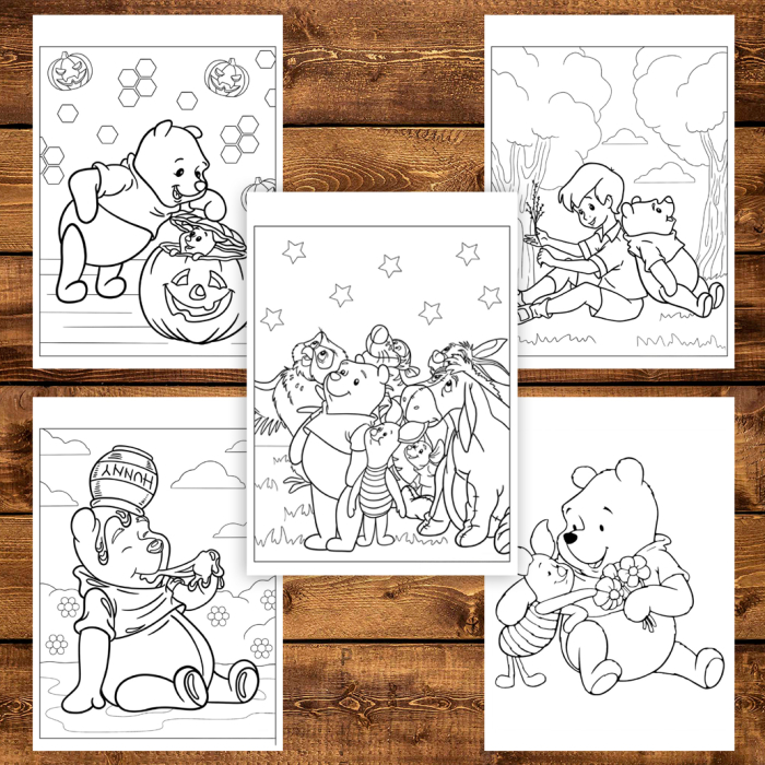 Carte de colorat pentru copii , 50 de ilustratii Winnie-the-Pooh - Volumul II, 106 pagini [5]