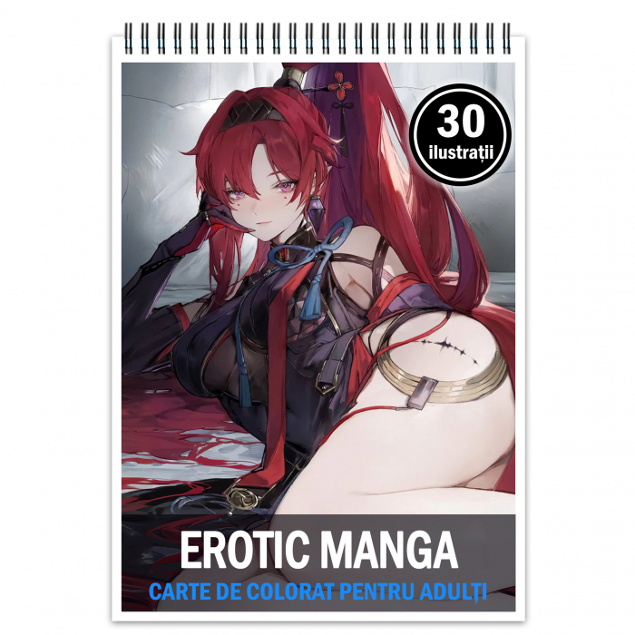 Carte de colorat pentru relaxare si antistres, 30 de ilustratii, Erotic Manga, 66 pagini [1]
