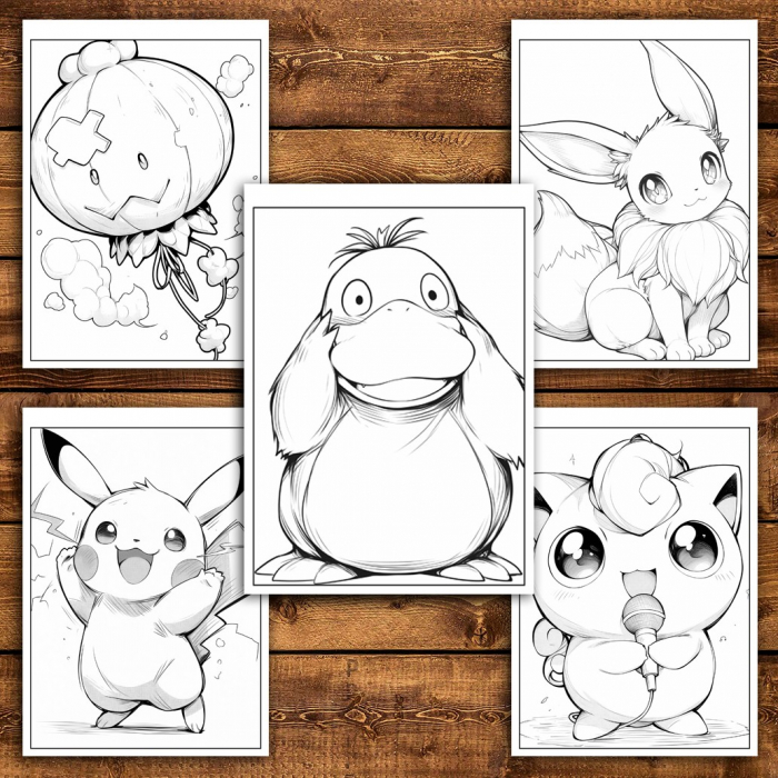 Carte de colorat pentru relaxare si antistres, 30 de ilustratii, Pokemon, 66 pagini [5]