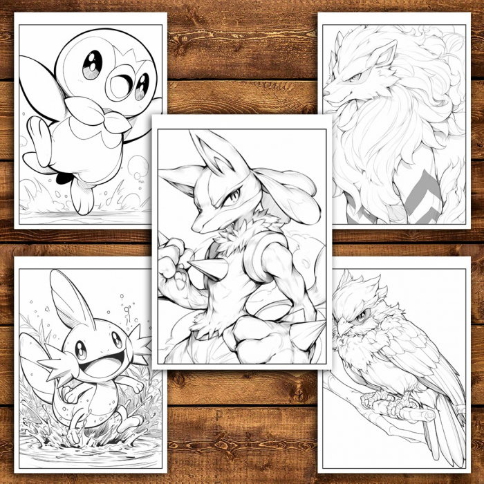 Carte de colorat pentru relaxare si antistres, 30 de ilustratii, Pokemon, 66 pagini [4]