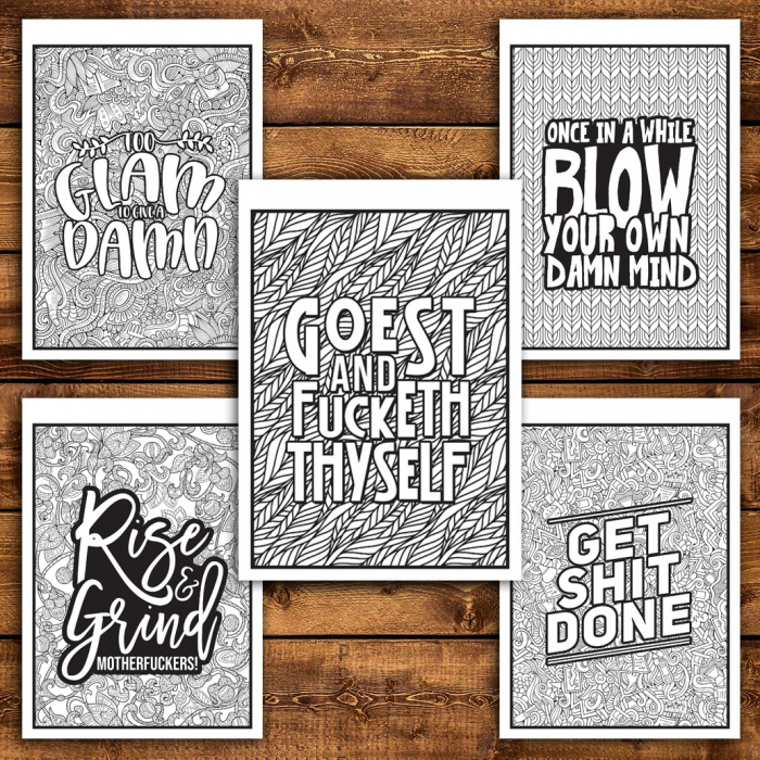 Carte de colorat pentru relaxare si antistres, 40 de ilustratii, F*cking Badass, 86 pagini [5]
