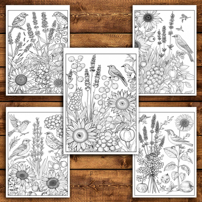 Carte de colorat pentru relaxare si antistres, 40 de ilustratii, Frumusetile Naturii, 86 pagini [4]