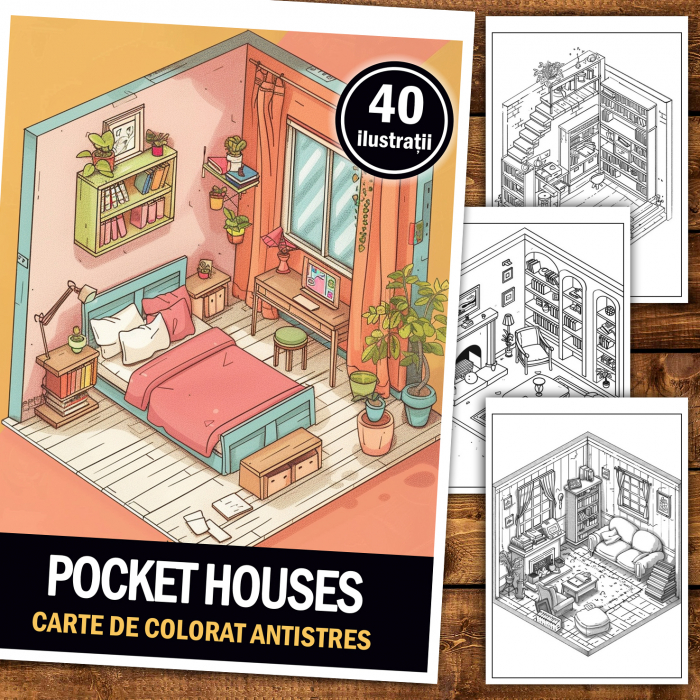 Carte de colorat pentru relaxare si antistres, 40 de ilustratii, Pocket House, 86 pagini [2]