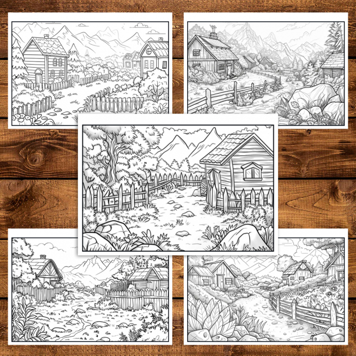 Carte de colorat pentru relaxare si antistres, 40 de ilustratii, Sate Izolate, 86 pagini [5]