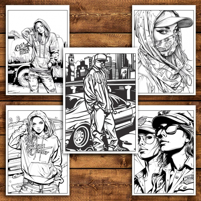 Carte de colorat pentru relaxare si antistres, 44 de ilustratii, GTA, 94 pagini [5]