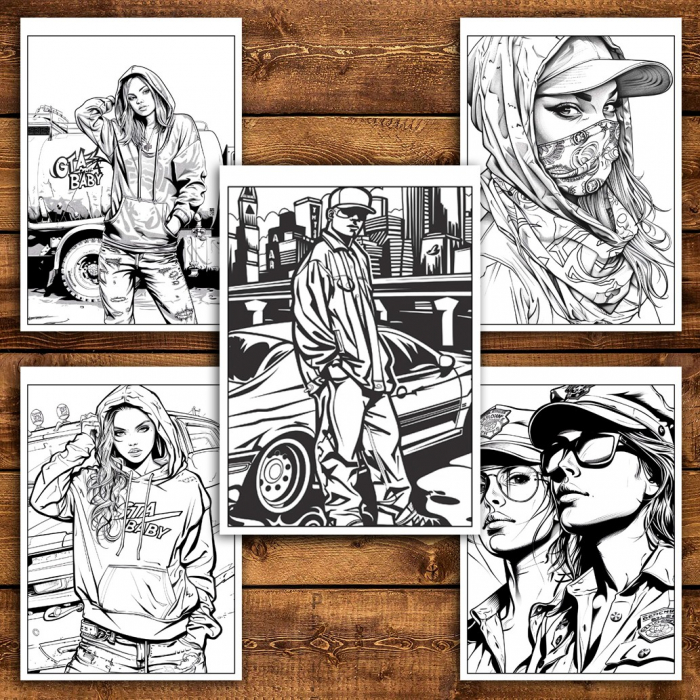 Carte de colorat pentru relaxare si antistres, 44 de ilustratii, GTA, 94 pagini [5]