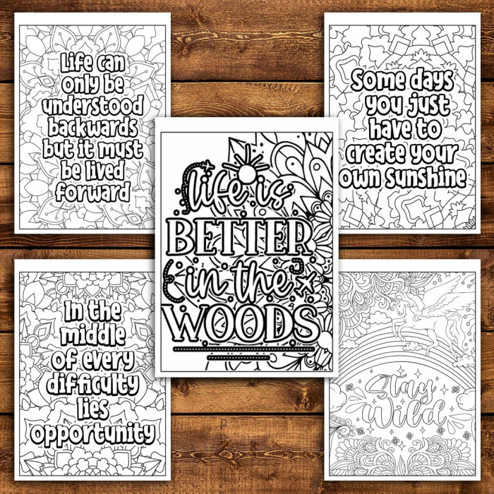 Carte de colorat pentru relaxare si antistres, 45 de ilustratii, Citate Motivationale, 96 pagini [6]