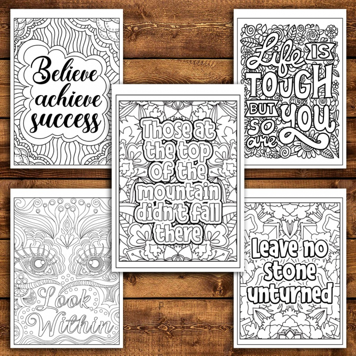 Carte de colorat pentru relaxare si antistres, 45 de ilustratii, Citate Motivationale, 96 pagini [4]