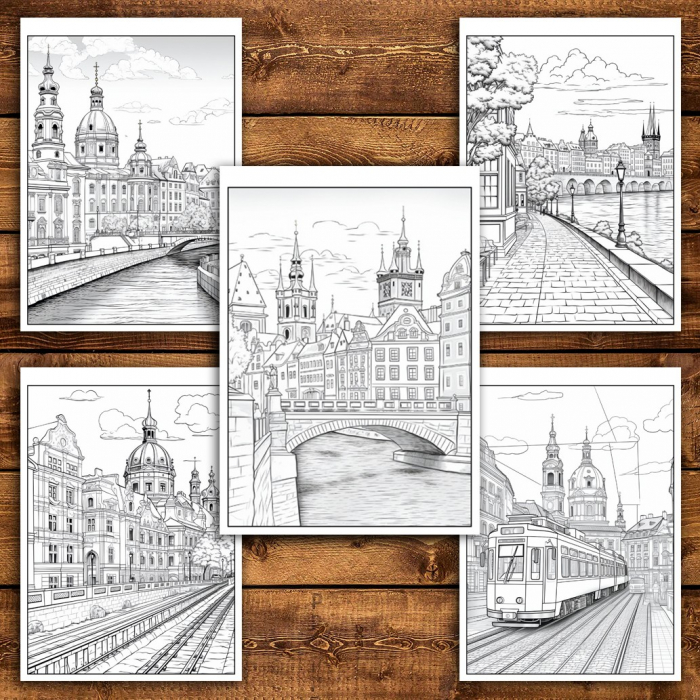 Carte de colorat pentru relaxare si antistres, 45 de ilustratii, Praga, 96 pagini [6]